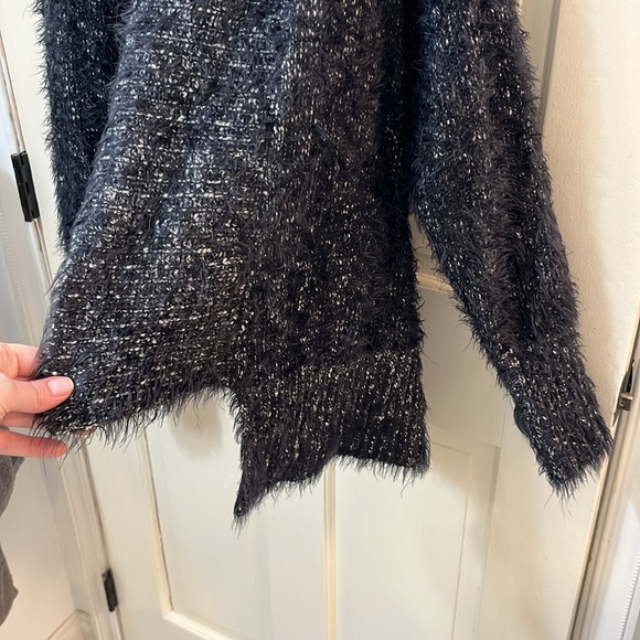 Express medium large M/L black fuzzy cozy cardigan sweater - Picture 4 of 6
